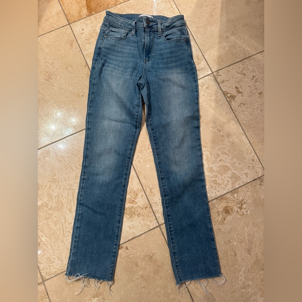 PAIGE Women's Straight Leg Blue Jeans